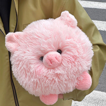 Chubby Stuffed Animal Plush Hugging Pillow - Fluffy Dog, Fluffy Pig